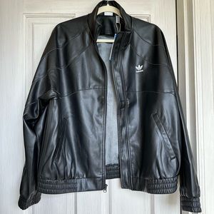 Adidas faux leather jacket